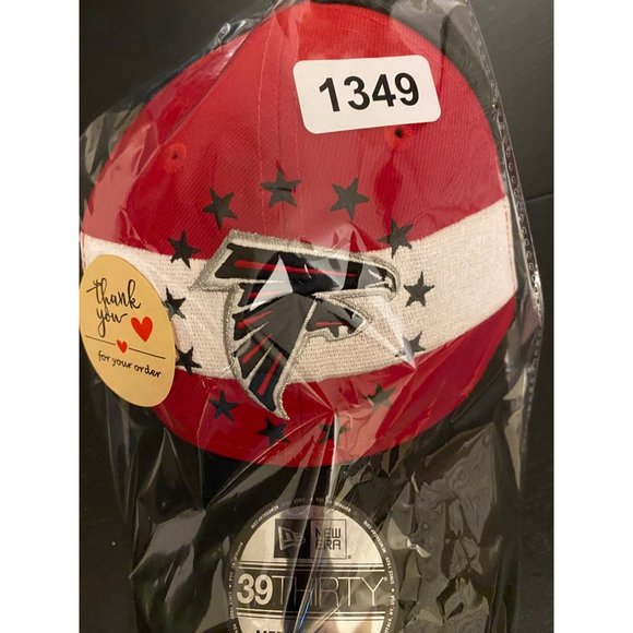 New Era Atlanta Falcons 39Thirty Fitted Hat Medium-Large NFL Draft Black/Red Cap - Picture 13 of 13